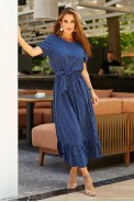 Платье женское в горошек софт, цвет синий, 257R8070 - фото № 2
