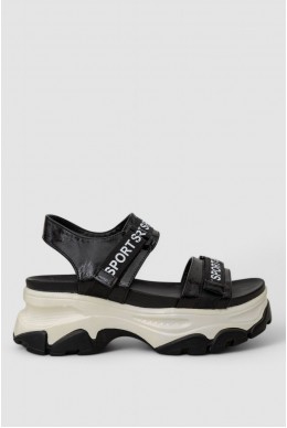 Босоножки женские на танкетке, цвет черный, 248RRT102