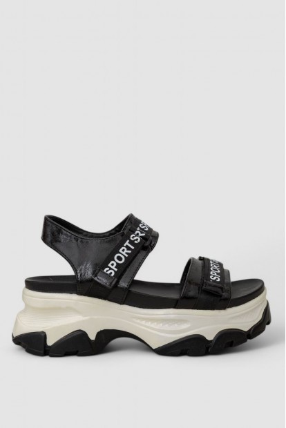 Босоножки женские на танкетке, цвет черный, 248RRT102