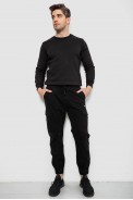 Штани чоловічі однотонні, колір чорний, 244R1693 - фото № 1