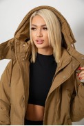 Куртка жіноча зимова коротка, колір хакі, 244R983 - фото № 7