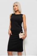 Платье однотонное в рубчик, цвет черный, 257R707 - фото № 1