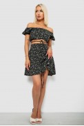 Костюм женский топ и юбка с цветочным принтом, цвет черный, 257R758-2 - фото № 0