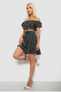 Костюм женский топ и юбка с цветочным принтом, цвет черный, 257R758-2 - фото № 2