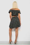 Костюм женский топ и юбка с цветочным принтом, цвет черный, 257R758-2 - фото № 3