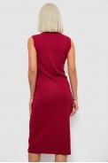 Платье однотонное в рубчик, цвет бордовый, 257R707 оптом - фото № 3