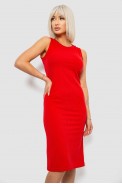 Платье однотонное в рубчик, цвет красный, 257R707 - фото № 1