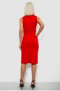 Платье однотонное в рубчик, цвет красный, 257R707 - фото № 3