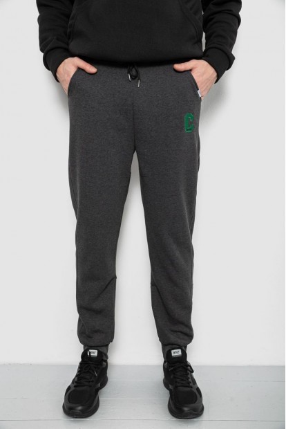 Спортивные штаны мужские на флисе, цвет грифельный, 129RA9995