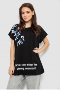 Футболка женская с принтом, цвет черный, 244R3001 - фото № 0