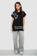 Футболка женская с принтом, цвет черный, 244R3001 - фото № 1
