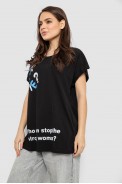Футболка женская с принтом, цвет черный, 244R3001 - фото № 2