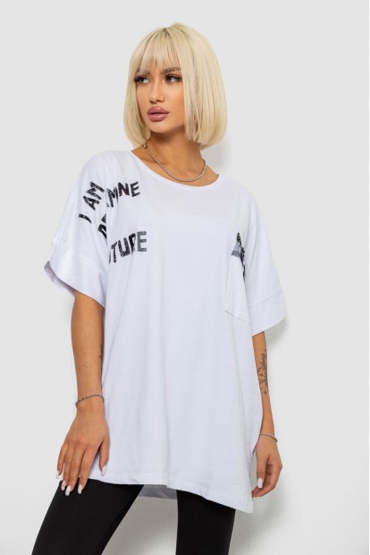 Футболка женская с принтом, цвет белый, 244R2511