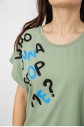 Футболка жіноча з принтом, колір оливковий, 244R3001 оптом - фото № 4