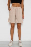 Шорти жіночі однотонні  -уцінка, колір бежевий, 238R57820-U-4 - фото № 0