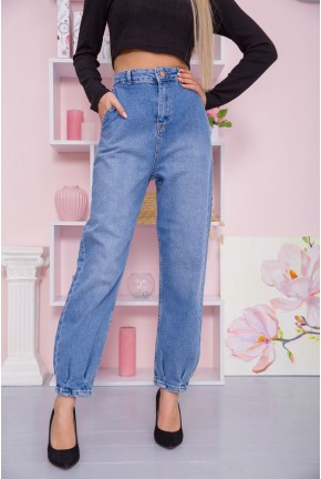 Женские джинсы баллоны голубого цвета 123R202