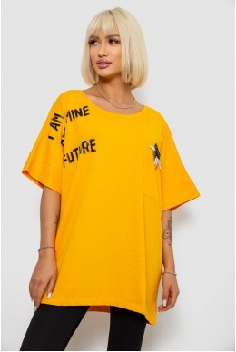 Футболка женская с принтом, цвет желтый, 244R2511