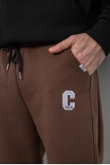Спортивные штаны мужские на флисе, цвет коричневый, 129RA9995 - фото № 4