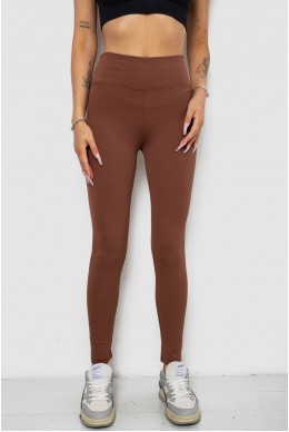 Лосини однотонні у рубчик утеплені на флісі  -уцінка, колір коричневий, 238R605-U-13
