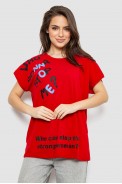 Футболка женская с принтом, цвет красный, 244R3001 - фото № 0