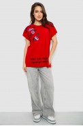 Футболка женская с принтом, цвет красный, 244R3001 - фото № 1