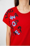Футболка женская с принтом, цвет красный, 244R3001 - фото № 4