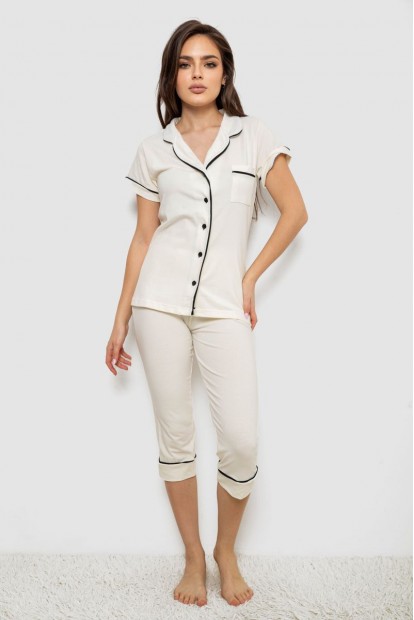 Пижама женская  -уценка, цвет молочный, 243R19002-U-2