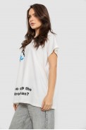 Футболка женская с принтом, цвет молочный, 244R3001 - фото № 2