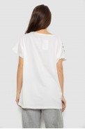 Футболка женская с принтом, цвет молочный, 244R3001 - фото № 3