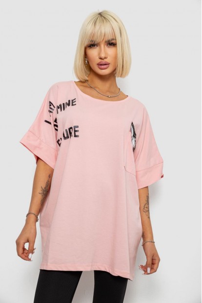 Футболка женская с принтом, цвет розовый, 244R2511