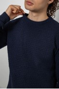 Свитер мужской однотонный, цвет темно-синий, 161R1040 - фото № 4
