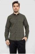 Сорочка чоловіча з принтом, колір хакі, 186R6053 оптом - фото № 0