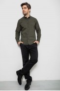 Сорочка чоловіча з принтом, колір хакі, 186R6053 оптом - фото № 1