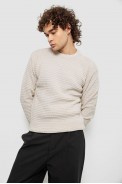Свитер мужской однотонный, цвет молочный, 161R1040 - фото № 2