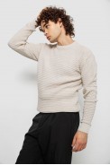 Свитер мужской однотонный, цвет молочный, 161R1040 - фото № 3