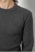 Свитер мужской однотонный, цвет серый, 161R1040 - фото № 5