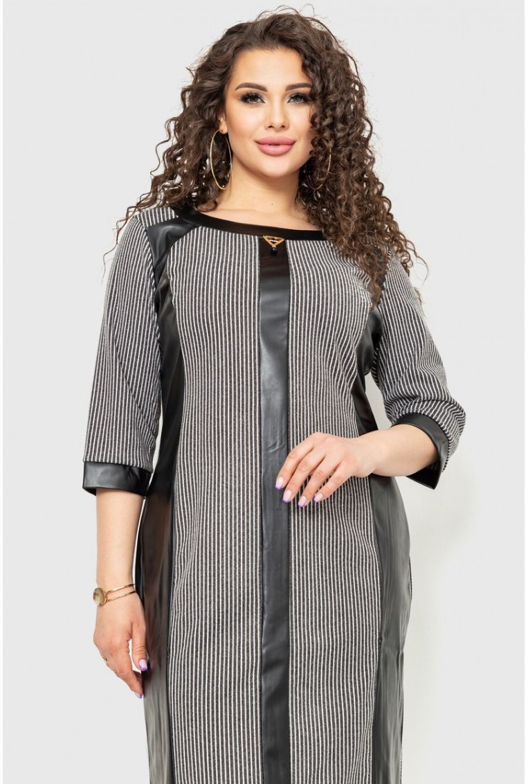Купити Сукня, колір сіро-чорний, 183R670 - Фото №2