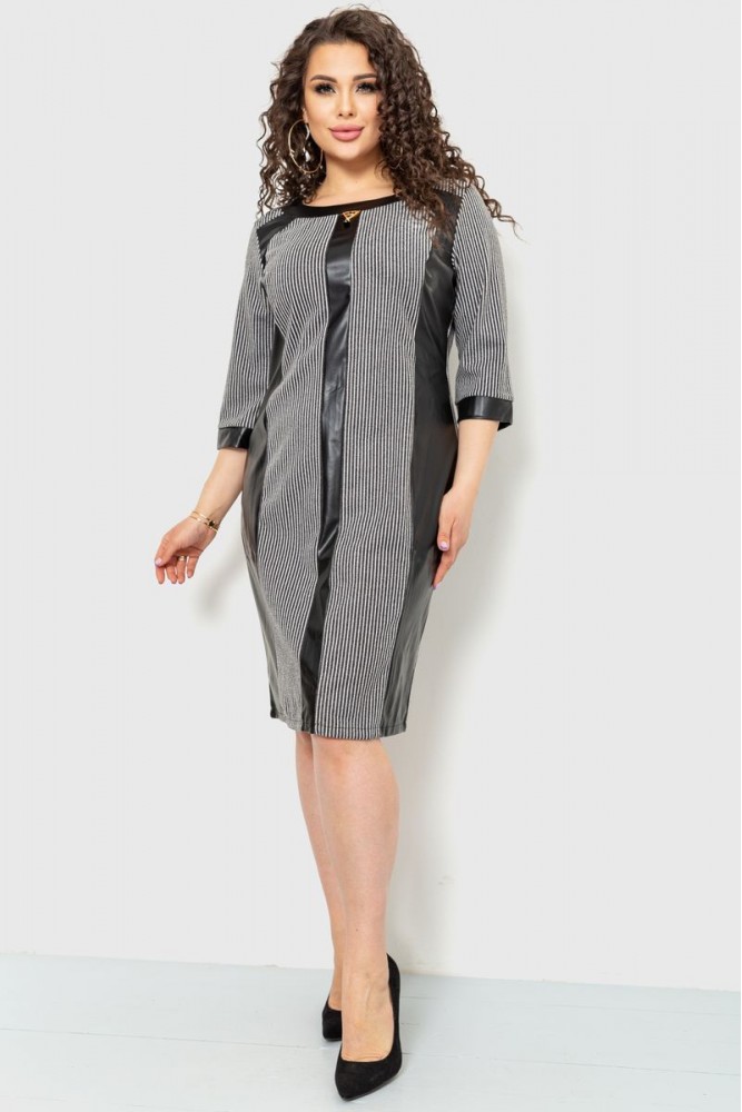 Купити Сукня, колір сіро-чорний, 183R670 - Фото №1