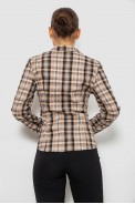 Рубашка женская в клетку, цвет бежево-серый, 230R064-1 - фото № 3