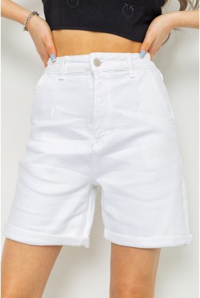 Джинсові шорти жіночі, колір білий, 214R1035