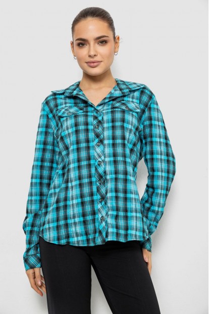 Рубашка женская повседневная, цвет бирюзовый, 230R064