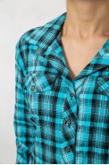Сорочка жіноча повсякденна, колір бірюзовий, 230R064 - фото № 4