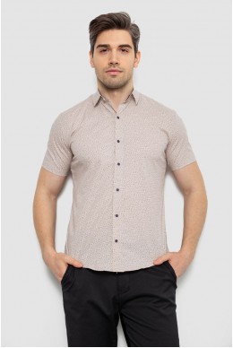 Сорочка чоловіча з принтом, колір молочний, 214R7339
