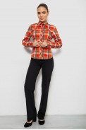 Рубашка женская в клетку, цвет оранжевый, 230R064-1 - фото № 1