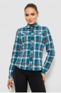 Сорочка жіноча повсякденна, колір синій, 230R064 - фото № 0