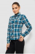 Сорочка жіноча повсякденна, колір синій, 230R064 - фото № 2