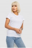 Футболка жіноча однотонна, колір білий, 129R8900 - фото № 2