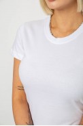 Футболка жіноча однотонна, колір білий, 129R8900 - фото № 4