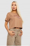 Футболка женская с принтом, цвет бежевый, 221R9906 - фото № 2
