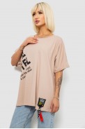 Футболка жіноча з принтом, колір бежевий, 244R5004 оптом - фото № 2